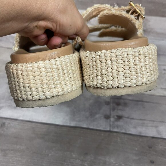 Steve Madden Karrigan Raffia Buckle Slide Sandals Size 9 Natural /Beige - Picture 6 of 10